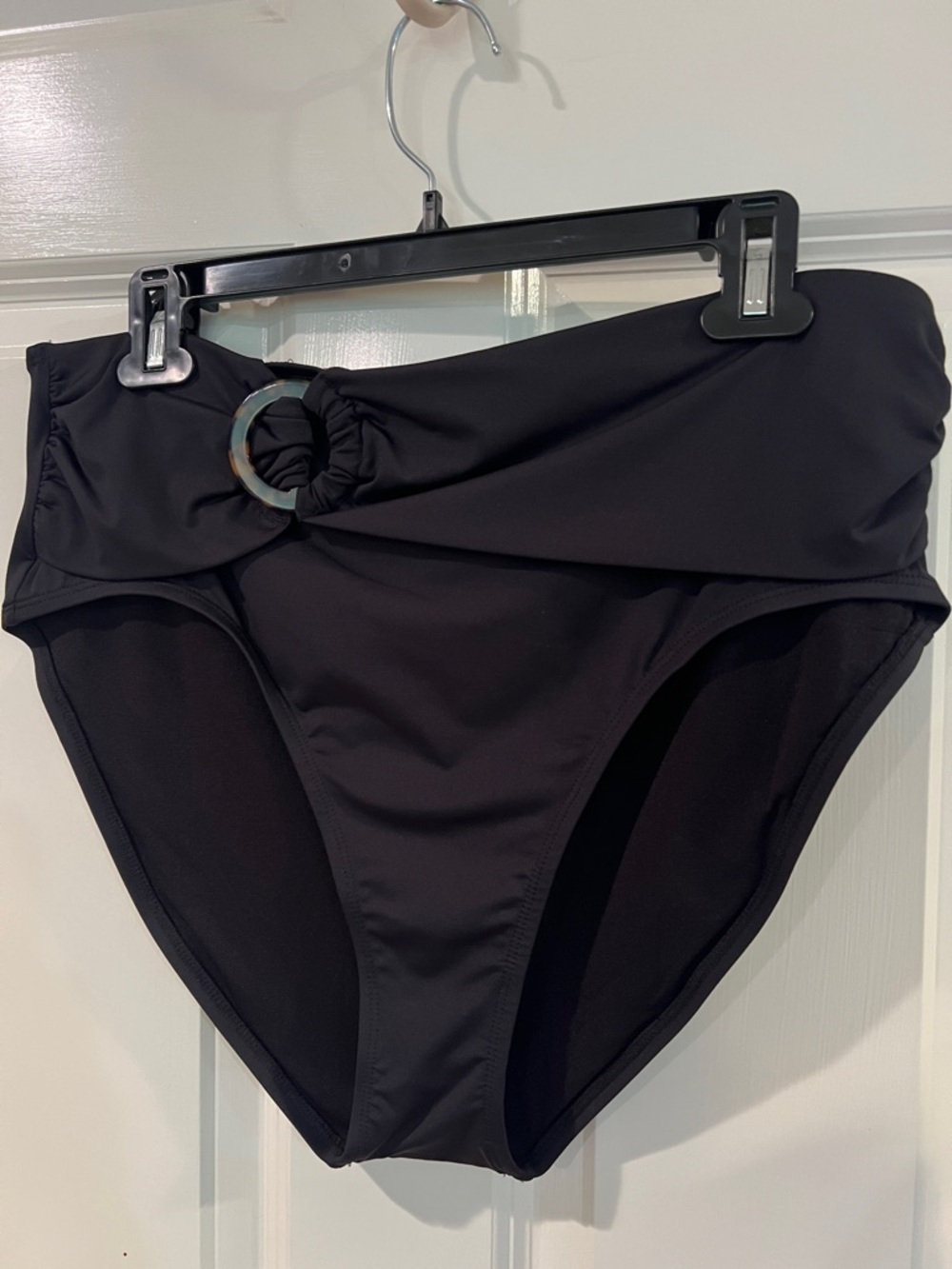 Tommy Bahama Sun Cat belted high waist bottom XL Black bikini